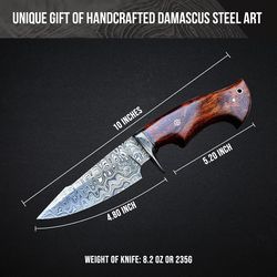 10 Custom Handmade Forged Damascus Steel HUNTING Knife with Cocobolo Wood Handle