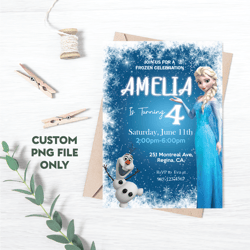 Personalized File Princess Elsa Birthday Invitation | Frozen Birthday Invitation, Printable Frozen Party | PNG File