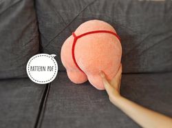 Custom Booty Pillow, ass in red thong, Crochet Booty Pillow, Booty Pillow, Ass Pillow, Pdf photo tutorial, Funny mat