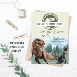 Personalized File Jurassic World Birthday Invitation Dinosaur Birthday Invitation, Invitation Instant Download| PNG File