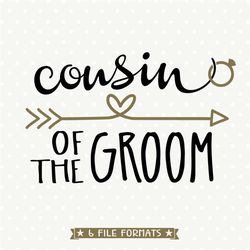 Cousin of the Groom SVG file, DIY Bridal Party Gift, Wedding cut file, Wedding SVG design, Commercial svg, Cuttable vect