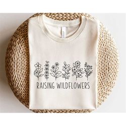 Raising wildflowers svg, Floral line art svg, Boho plants svg, Daisy flower svg, Mom life svg, Positive quote svg, Mommy