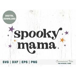 Spooky mama SVG cut file - Retro halloween svg, halloween mama shirt svg, spooky mama svg, mommy and me svg - Commercial