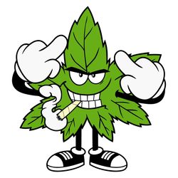 Angry Bud Leaf Guy Logo SVG, Marijuana Leaf SVG