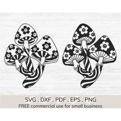 Magic mushroom svg, Daisy svg, Mushroom tshirt svg, Witchcraft svg, Psychedelic svg, Trippy cricut design svg, Mystical