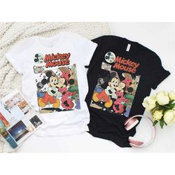 Retro Minnie & Mickey Mouse Poster T-shirts, Disney Matching Couple Tees, Retro minnie mickey T-shirts