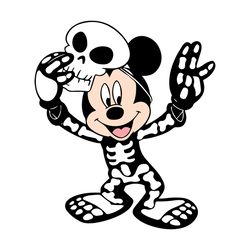 Halloween Skeleton Mickey Logo SVG, Funny Halloween SVG