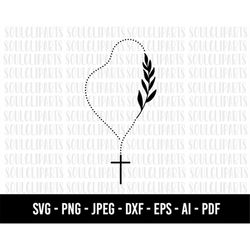 COD739- Rosary Catholic SVG, Religious SVG, Printable file, Rosary Digital Cutting Files SVG, Cricut file, Cut file, Sil