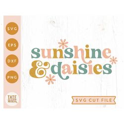 Sunshine & daisies SVG cut file - Retro summer daisy svg, summer mama svg for shirt, oh happy daisy svg- Commercial Use,