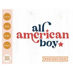 All American boy SVG cut file - retro 4th of July shirt svg, all American png, American boy png - Commercial Use, Digita