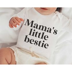 Mama's little bestie svg, Baby girl svg, Mom life svg, Baby onesie svg, Mother svg files for cricut