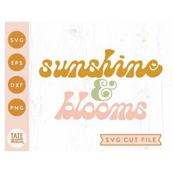 Sunshine & blooms SVG cut file - Retro boho spring svg, spring svg, retro summer svg, retro bloom png- Commercial Use, D