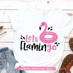 Flamingo Summer Vacation Beach Pool SVG file Cricut Silhouette sublimation print iron on transfer shirt design vinyl die