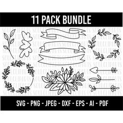 COD686-Wreath SVG Bundle/ FRAME Svg bundle/floral wreath Svg/wedding wreath svg/floral circle svg/svg files for cricut/S