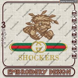 NCAA Wichita State Shockers Gucci Embroidery Design, NCAA Embroidery Files, NCAA Machine Embroidery. Digital File