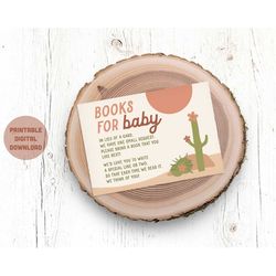 PRINTABLE Books for Baby Cards - Boho Desert Baby Shower, southwest baby shower books for baby | DIGITAL DOWNLOAD