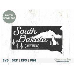 Vintage South Dakota SVG cut file - South Dakota state symbols svg, South Dakota map png, midwest svg - Commercial Use,