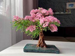 Beaded azalea blossom tree | tree ornament | art | realistic tree sculpture | custom order | exclusive home decoration