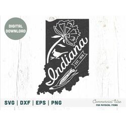 Vintage Indiana SVG cut file - Indiana home svg, Indiana state symbols svg, midwest svg, Indiana map svg - Commercial Us