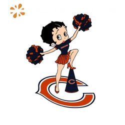 Cheer Betty Boop Chicago Bears Svg, Sport Svg, Chicago Bears Football Team Svg, Betty Boop Svg, Chicago Bears Svg, Chica