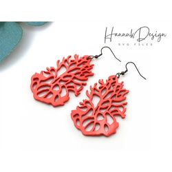 Sea Coral Shape Cute Summer Earring Svg Laser Cut File for Glowforge, Acrylic, Ocean Wood Earring svg, Instant Download