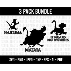 COD1239- Hakuna matata svg, lion king svg, print svg, sitckers svg, png, clipart, cutting files for cricut silhouette
