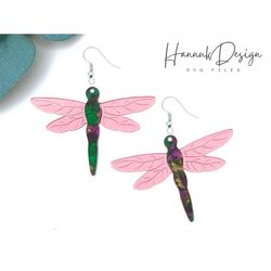 Dragonfly Silhouette Earring Svg Laser Cut file for Glowforge, Engraving Wood earring svg, Acrylic Earrings Svg Template