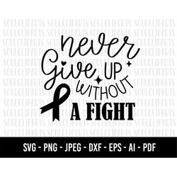 COD272- Never give up without a fight SVG/ cancer Svg/Self Love Svg/Heart SVG/Hand-drawn clipart /rainbow svg/Cut Files
