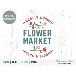 Flower Market SVG cut file - Retro summer farmers market svg, Modern farmhouse sign svg, Fresh flowers svg- Commercial U