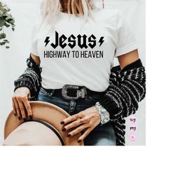 Jesus Highway to Heaven, When I Rise Give Me Jesus, Christian, Sublimation T-Shirt Design, Printable PNG, Silhouette, Cr