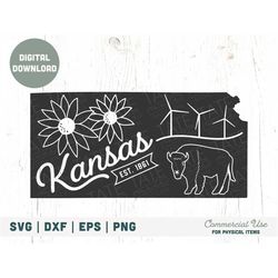 Vintage Kansas SVG cut file - Kansas home svg, Kansas state svg for shirt, Kansas map svg - Commercial Use, Digital File