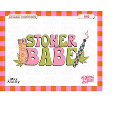 Stoner Babe PNG, Weed Png, Hippie Png, 420 Png, PNG for stickers, Sublimation, Digital Download, Cut Files for Cricut, C