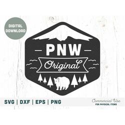 PNW Original SVG cut file - Mt Hood Mountain svg, Oregon svg, Washington svg, Outdoor svg, PNW Native svg - Commercial U