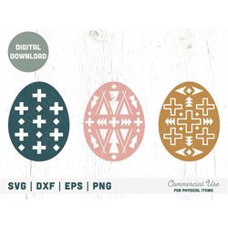 Tribal Easter eggs SVG cut file - Scandinavian spring svg, Easter geometric pattern svg, Boho easter shirt svg- Commerci