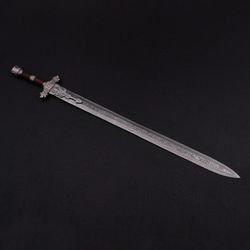 KR Handmade Forged Damascus steel Sword,COSPLAY Fantasy Swords,Battle Ready Sword,Sharp edge,