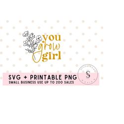 You Grow Girl Self Love Club Grow in Grace Mother Daughter Shirts Bundle SVG Cut File Printable PNG Silhouette Cricut Su
