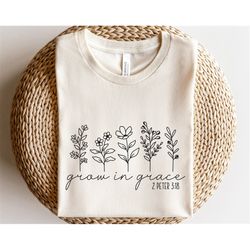 Grown in Grace svg, Wildflower svg, Faith Svg, Bible quotes shirt svg, Religious svg png, Summer flower svg
