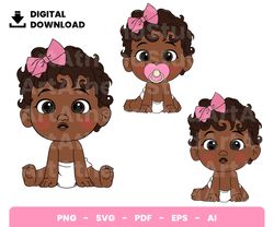 bundle layered svg, baby girl afro, afro, pink, love, baby, baby shower, digital download, clipart, png, svg, cut file