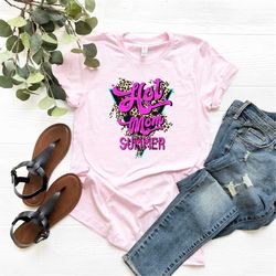 Hot Mom Summer Shirt - Summer Lover Apparel - Mama Vacation Tshirt - Hello Summer Tee - Best Mom T-Shirt - Family Travel