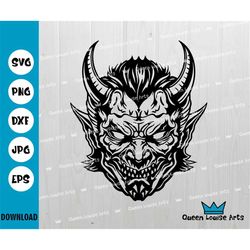 Devil Skull SVG,Evil Skeleton SVG,Scary Gothic Hell Demon Decal Shirt Graphics,Cutting File Print cut Clipart Vector cnc