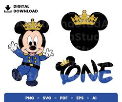 Bundle Layered Svg, Baby Mickey One, Blue, Baby, Baby Shower, Digital Download, Clipart, PNG, SVG, Cricut, Cut File