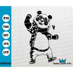 Panda svg,dance panda SVG,dancing animals svg,Clipart Print,hipster panda png svg,Love Panda wearing clothes Cricut cut