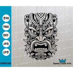 Tiki svg,Tiki face png, vector clipart , digital download, angry tiki svg dxf jpg eps cut file for cricut silhouette, ti
