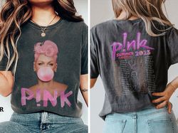 Comfort Colors Pink bubblegum Shirt, Vintage  P!nk Summer Carnival Tour 2023 Shirt, Trustfall Album