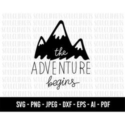 COD33-the adventure begins svg/Mountain svg/geometric mountain Svg/camping svg/outdoors adventure svg/Cut Files Cricut/S