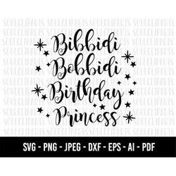 COD1207 - Birthday princess svg, Cinderellaa SVG Clipart/Princess SVG/ Princess cliparts Files for Cricut Silhouette/Tum