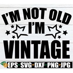 I'm Not Old I'm Vintage, Birthday Humor, Funny Retirement, Funny Birthday, Funny Birthday, Men's Birthday, svg png dxf,