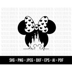 COD1184- heart minnie mouse svg, minnie outline svg, print svg, sitckers svg, png, clipart, cutting files for cricut sil