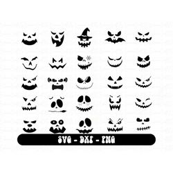 Bundle Pumpkin Face Svg, Jack O lantern Faces Svg, Halloween Svg Bundle, Cute Pumpkin Faces svg, Face Svg, Halloween Png