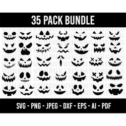 COD10- Halloween SVG Bundle/Pumpkin Face Svg Bundle/svg-pdf-ai-eps-png-jpg-dxf/Hand-drawn clipart/Cut Files Cricut/Silho